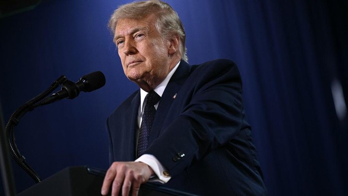 US President Donald Trump delivers a speech about the economy at Rockland Community College Fieldhouse in Suffern, New York, on May 22, 2026.