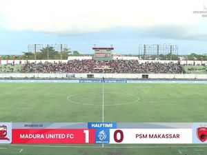 Babak I: Madura United Ungguli PSM Makassar 1-0 Lewat gol Junior Brandao