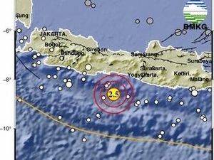 Gempa M 2,5 Terjadi di Perairan Cilacap