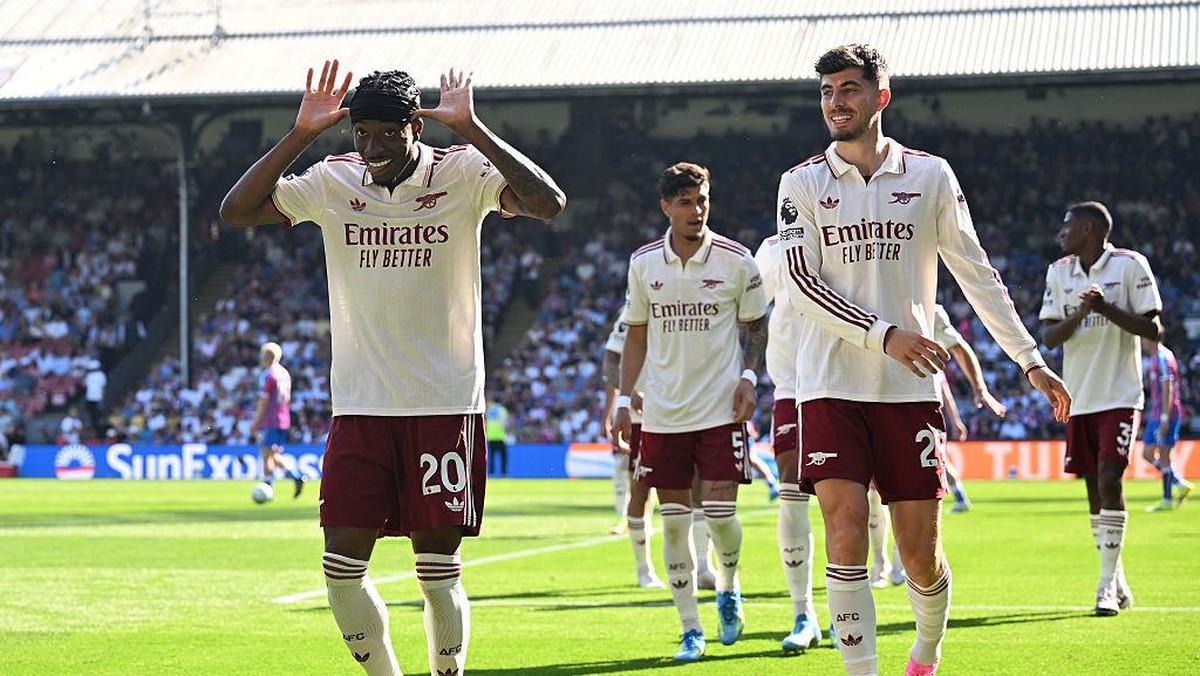 Perayaan gol Noni Madueke. (Foto: Arsenal FC via Getty Images/Stuart MacFarlane)