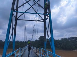 Polda Riau Tuntaskan Renovasi Jembatan Ikon Pacu Jalur, Begini Penampakannya