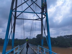 Polda Riau Tuntaskan Renovasi Jembatan Ikon Pacu Jalur, Begini Penampakannya