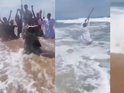 Viral Pria Gagal Belah Laut ala Nabi Musa, Berujung Nyaris tenggelam
