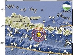 Gempa M 5,1 Guncang Selatan Jawa, Getaran Sampai Denpasar