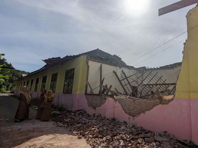 Penampakan Ruang Kelas Sekolah Dasar di Tulungagung Ambruk