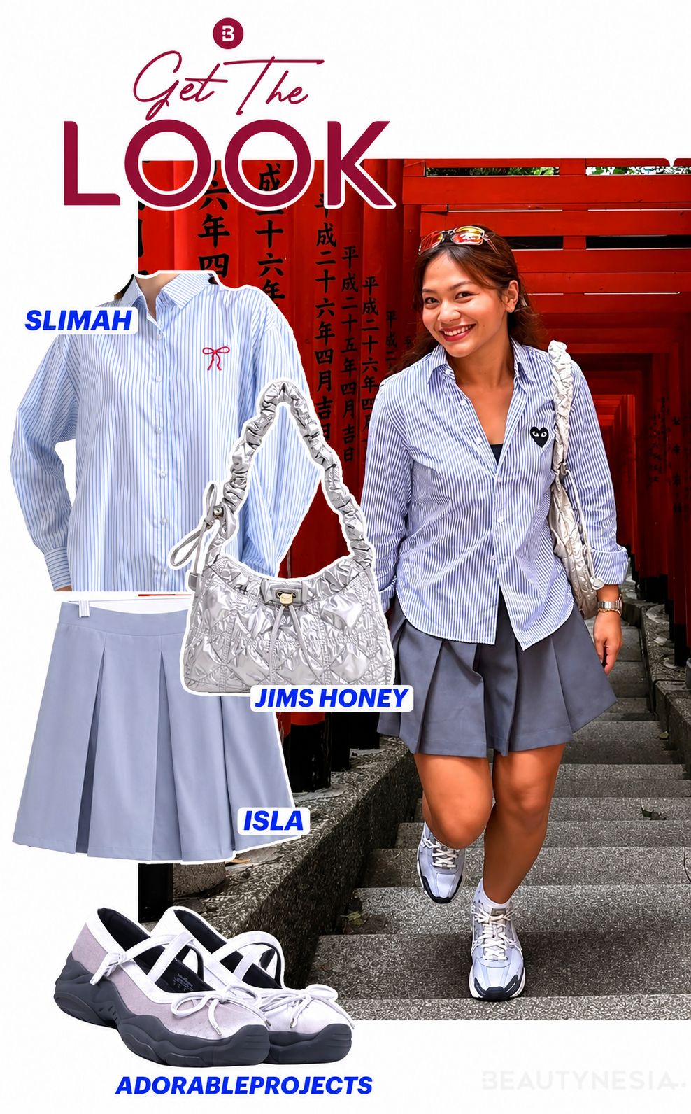 Ide outfit simple nan gemas untuk liburan ala Amel Carla