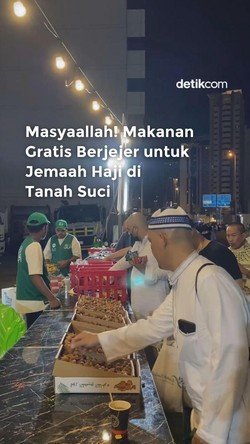 Video: Makanan Gratis Berjejer untuk Jemaah Haji di Tanah Suci