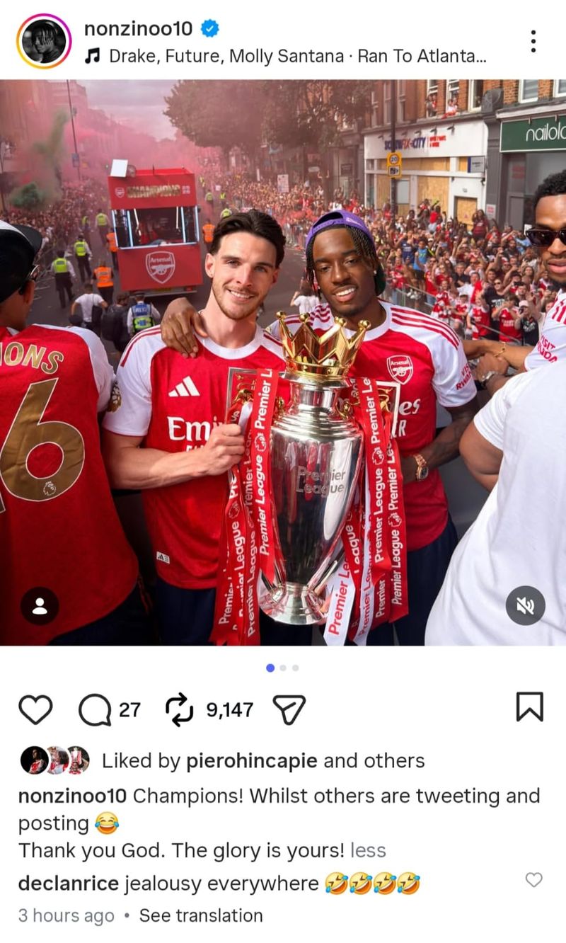 Noni Madueke dan Declan Rice.
