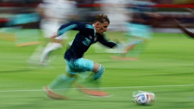 Soccer Football - International Friendly - Germany v Finland - MEWA Arena, Mainz, Germany - May 31, 2026 Germany's Lennart Karl in action REUTERS/Kai Pfaffenbach