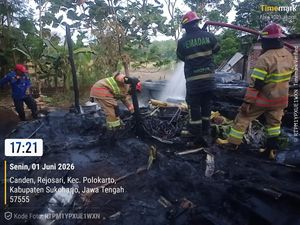 Gudang Sparepart Mobil di Sukoharjo Ludes Terbakar