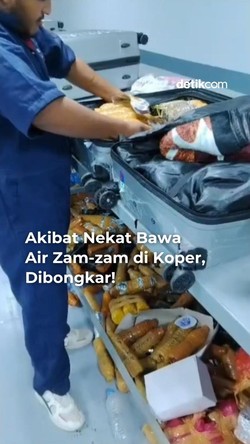 Video: Nekat Bawa Air Zamzam di Koper, Siap-siap Dibongkar!