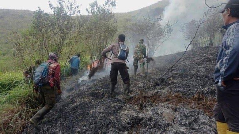 59 Personel Dikerahkan di Hari Ketiga Karhutla Gunung Arjuno-Welirang
