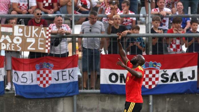 Soccer Football - International Friendly - Croatia v Belgium - Stadion HNK Rijeka, Rijeka, Croatia - June 2, 2026 Belgiums Romelu Lukaku celebrates scoring their second goal REUTERS/Antonio Bronic