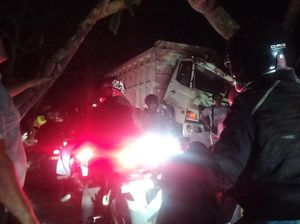 Truk Tabrak Pohon di Karangasem, Jalur Amlapura-Denpasar Buka Tutup