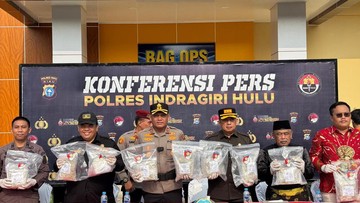 Polres Inhu Gagalkan 8 Kg Sabu dan 19 Ribu Ekstasi, 3 Kurir Ditangkap
