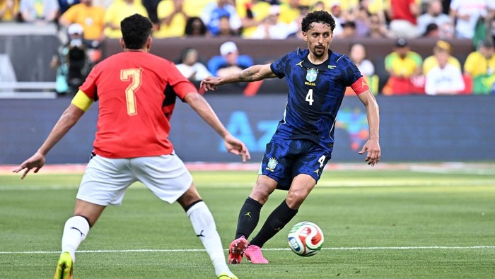 Soccer Football - International Friendly - Brazil v Egypt - Huntington Bank Field, Cleveland, Ohio, U.S. - June 6, 2026 Brazils Marquinhos in action IMAGN IMAGES via Reuters/Ken Blaze