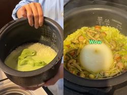 Nyeleneh! Pria Ini Masak Nasi Campur Es Krim Matcha, Memangnya Enak?