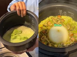 Nyeleneh! Pria Ini Masak Nasi Campur Es Krim Matcha, Memangnya Enak?