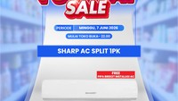 Sejuk Pakai AC Split Sharp 1 PK, Didiskon di Transmart Full Day Sale