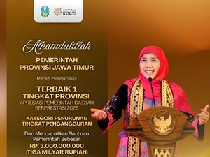 Jatim Raih Penghargaan Kategori Pemda Terbaik dalam Penurunan Pengangguran
