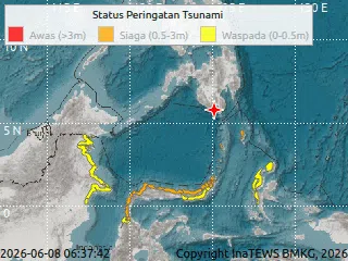 Peta Perkiraan Tinggi Muka Laut Maksimum. (Dok. BMKG)