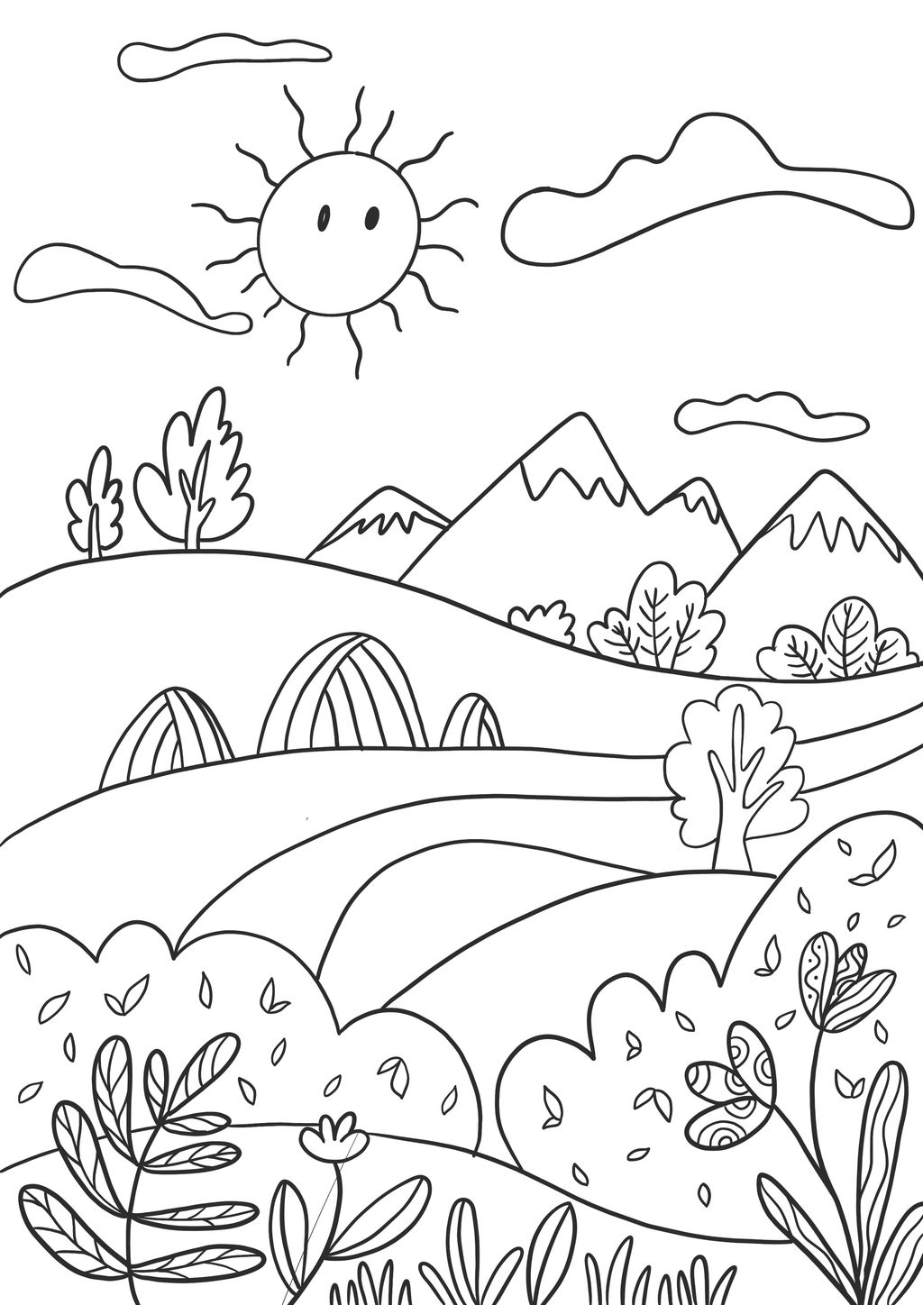 Ilustrasi Gambar Pemandangan Gunung