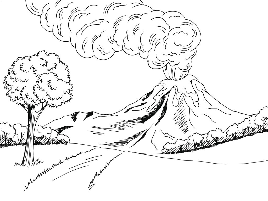 Ilustrasi Gambar Pemandangan Gunung