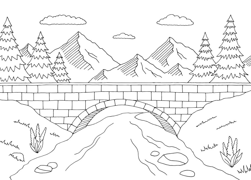 Ilustrasi Gambar Pemandangan Gunung