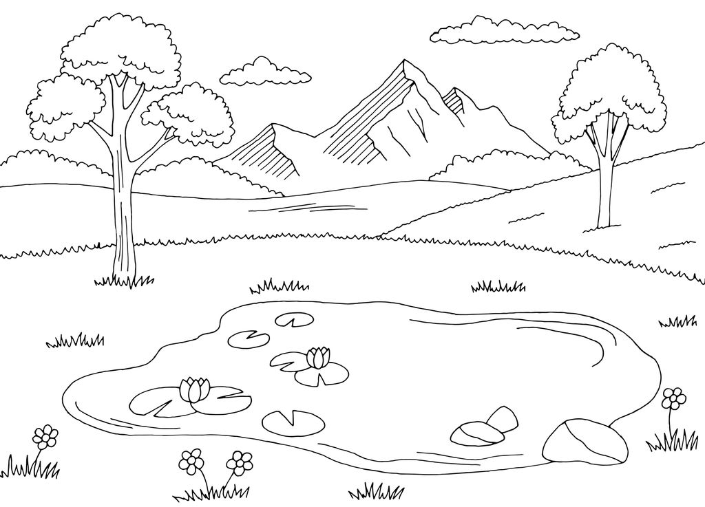 Ilustrasi Gambar Pemandangan Gunung