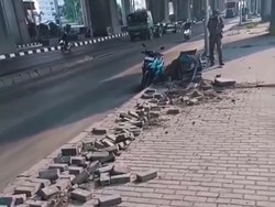 Lagi-lagi Kabel Lampu Jalan di Koja Dicuri hingga Trotoar Dibongkar