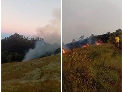 Bukit Sempana Sembalun Terbakar, Puluhan Pendaki Dievakuasi
