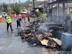 Detik-detik Truk Garmen Terbakar di Pamuruyan Sukabumi