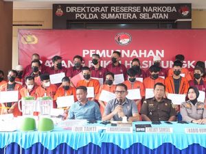 Polisi Ringkus 37 Tersangka Jaringan Peredaran Narkotika di Sumsel