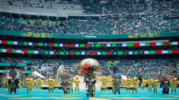 Soccer Football - FIFA World Cup 2026 - Group A - Mexico v South Africa - Estadio Azteca, Mexico City, Mexico - June 11, 2026 Performers during the opening ceremony before the match REUTERS/Eloisa Sanchez