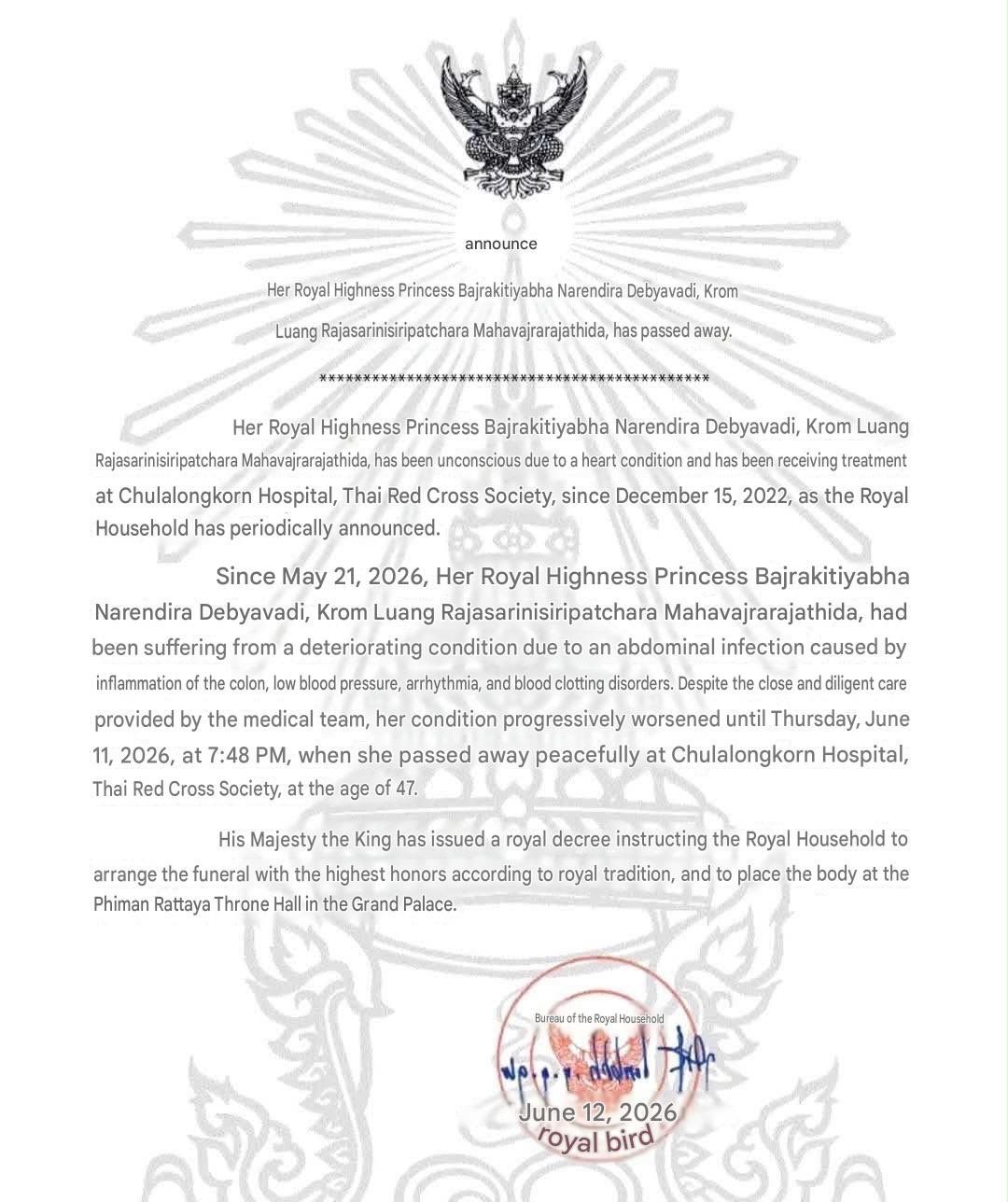 Putri Kerajaan Thailand Bajrakitiyabha