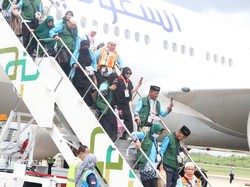 Kloter 9 Debarkasi Palembang Tiba, Satu Dirawat di RS Arab Saudi