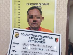 Pelaku Curanmor di Palembang Ditangkap, Senpi-Alat Pembuat Kunci Disita