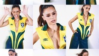 Dukung Neymar di Piala Dunia, Bruna Biancardi Sulap Jersey Brasil Jadi Seksi