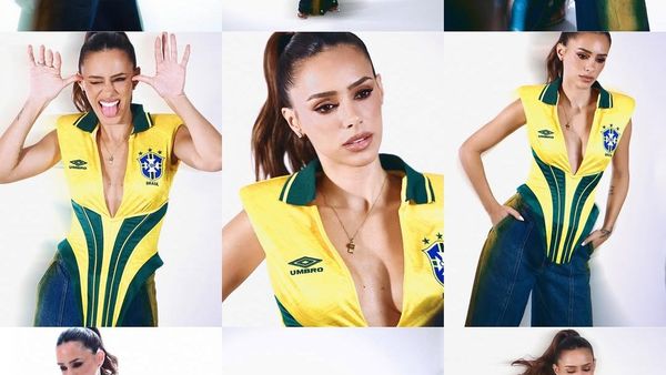 Dukung Neymar di Piala Dunia, Bruna Biancardi Sulap Jersey Brasil Jadi Seksi