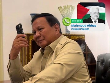 Prabowo Ditelepon Mahmoud Abbas, Bahas Kondisi Palestina dan Beri Dukungan