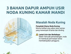 Infografis: 3 Bahan Dapur yang Ampuh Bersihkan Noda Kuning di Kamar Mandi