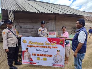 Jelang HUT Bhayangkara, Polda Sumsel Distribusi 2.467 Paket Bansos di OKU Timur