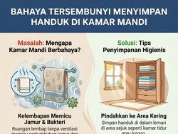 Infografis: Bahaya Menyimpan Handuk di Kamar Mandi