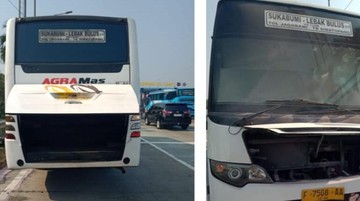 Bus Terbakar di Tol Jagorawi Arah Bogor, Diduga Korsleting Listrik
