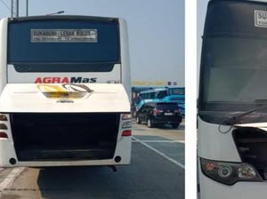 Bus Terbakar di Tol Jagorawi Arah Bogor, Diduga Korsleting Listrik
