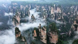 Hutan Batu Zhangjiajie, Hadirkan Panorama Bak Negeri di Atas Awan