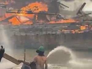 6 Kapal Nelayan Hangus Terbakar di Belawan, Tak Ada Korban Jiwa