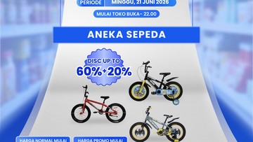 Berita dari Detik Finance: Aneka Sepeda Mulai Rp 1 Juta di Transmart Full Day Sale