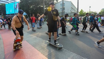 Bundaran HI Diserbu Skater, CFD Jakarta Berubah Jadi Arena Aksi Penuh Adrenalin