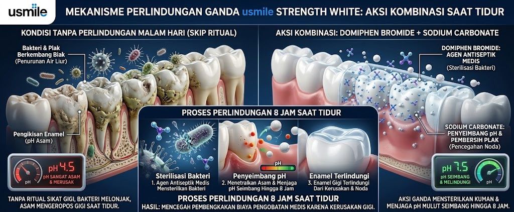 Domiphen Bromide yang Efektif Mengurangi Bakteri di Malam Hari.
